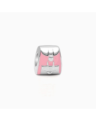 Straight &quot;A&quot; Student, Sterling Silver and Pink Enamel Backpack - Adoré Charm