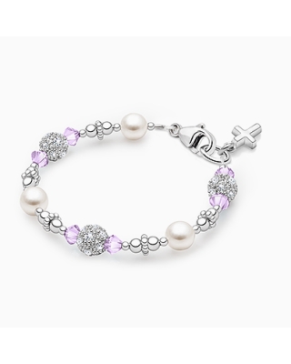 Birthstone Bracelet for Girls Christening/Baptism