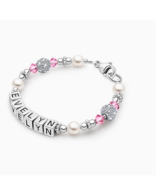 Birthstone Name Bracelet for Teen Girls