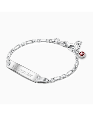 Modern Bar, Baby/Children's Engraved ID Bracelet for Boys - Sterling Silver