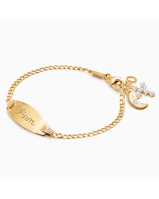 Classic Personally Engraved Gold Bracelet for Boys