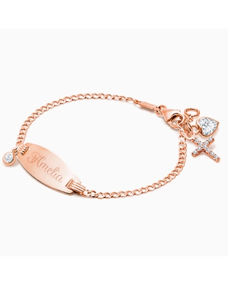Classic Personally Engraved Rose Gold Bracelet for Girls