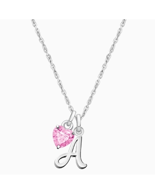 Silver Initial Necklace for Girls