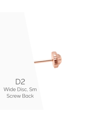 Earring Back (D2) Wide Disc, Small Screw Back - 14K Rose Gold
