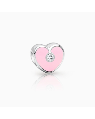 Daddy's Girl, Sterling Silver Heart with Light Pink Enamel and CZ - Children's Adoré™ Charm