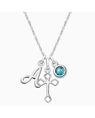 Personalized Cross Necklace for Girl