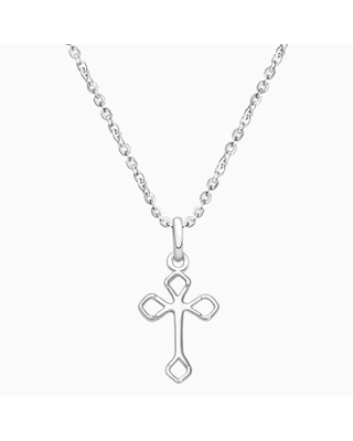 Diamond Point Cross, Teen&#039;s Necklace for Girls - Sterling Silver