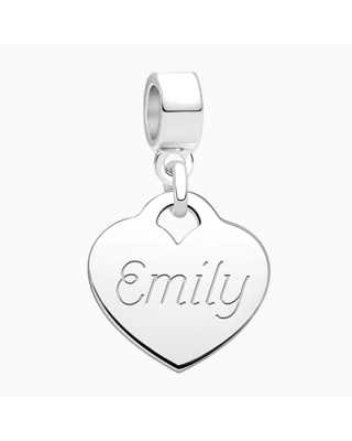 A Girl&#039;s Heart, Sterling Silver with  FREE Engraving of Her Name, Initial or Monogram - Adoré Pendant