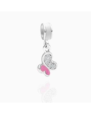 Flutter By Little Butterfly, Sterling Silver Butterfly with CZ&#039;s - Adoré Pendant