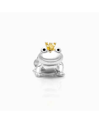 Prince Charming, Sterling Silver Frog with 14K Gold Plated Crown - Adoré Charm