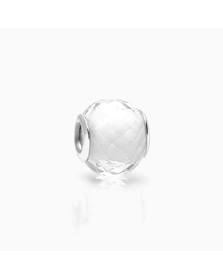 Baby&#039;s Breath, Sterling Silver and Clear Glass Faceted Round, Adoré Charm