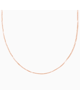 Individual Necklace Chain, Extendable Diamond Cut Cable Chain - 14K Rose Gold