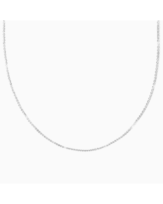 Individual Necklace Chain, Extendable Diamond Cut Cable Chain - 14K White Gold