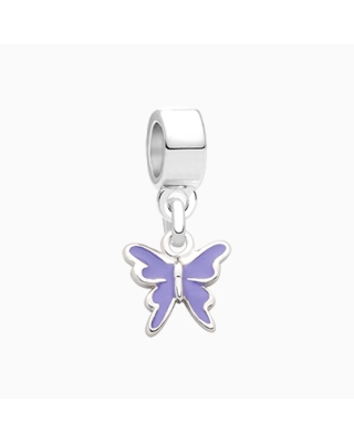 I Flit, I Float, I Fly, Sterling Silver and Purple Enamel Butterfly - Children's Adoré™ Dangle Charm