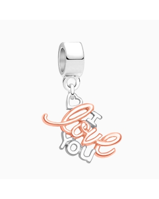 I Love You to the moon &amp; back. This bright white moon colored enamel bail is a perfect sentiment for perfect words