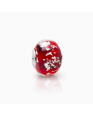 January Birthstone, Sterling Silver and Garnet Red Murano Glass (Hand Made in Italy) - Children's Adoré™ Charm