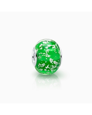 May Birthstone, Sterling Silver and Emerald Green Murano Glass (Hand Made in Italy) - Children&#039;s Adoré™ Charm