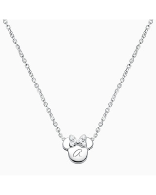 Mini Sliding Miss Mouse Necklace for Children (Includes Chain &amp; FREE Engraving) - Sterling Silver