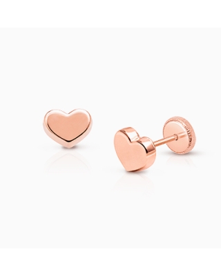 Teen Gold Heart Earrings