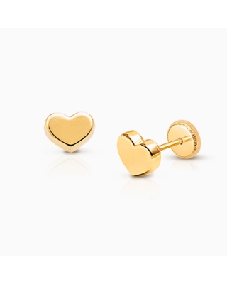 Heart earrings for babies and kids