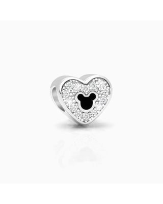 Magical Mouse, Sterling Silver CZ Heart with Mouse Center - Adoré Charm