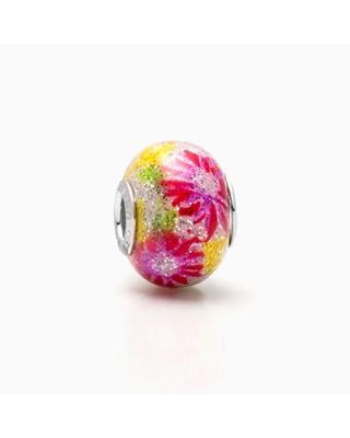 Zany Zinnias, Sterling Silver and Multi-Colored Murano Glass (Hand Made in Italy) - Adoré Charm