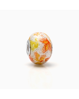 Sunbeams &amp; Butterfly Wings, Sterling Silver with Yellow/Orange/White Murano Glass (Hand Made in Italy) - Adoré Charm