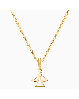 Angel of Heaven, Communion Children&#039;s Necklace for Girls - 14K Gold