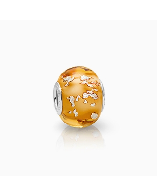 November Birthstone, Sterling Silver and Topaz Yellow Murano Glass (Hand Made in Italy) - Children&#039;s Adoré™ Charm