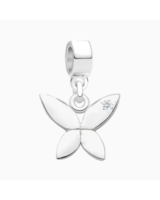 On a Wing and a Whim, Sterling Silver Clear CZ Butterfly - Children&#039;s Adoré™ Dangle Charm