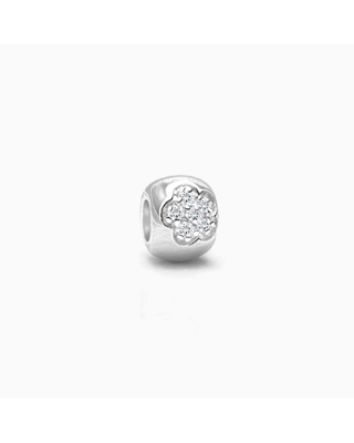 Pixie Dust and Posies, Sterling Silver and Pavé CZ Flower Round - Adoré Charm