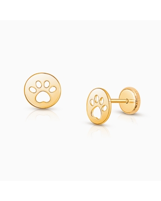 Animal Paw Print Earrings for Kids with Pets