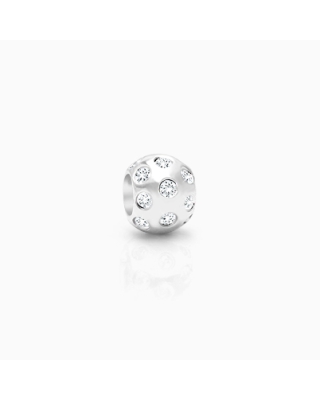 Star Light Star Bright, Sterling Silver Multi-Studded CZ Small Round - Adoré Charm