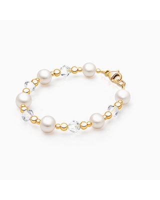 Precious Pearls, Baby/Children's Beaded Bracelet for Girls - 14K Gold
