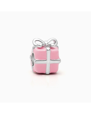 Just For You, Sterling Silver and Pnk Enamel Present - Adoré Charm