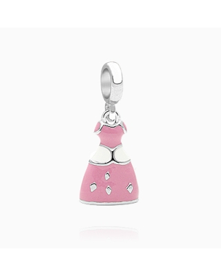 Once Upon a... Dream Dress, Sterling Silver Pink Princess Dress - Adoré Pendant
