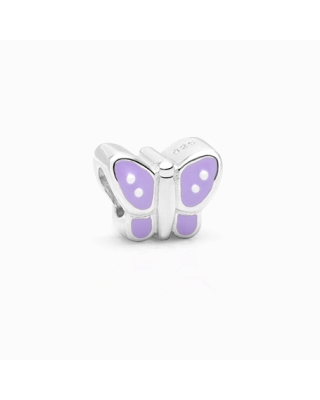 Butterfly Kisses, Sterling Silver Butterfly with Purple Enamel - Adoré Charm