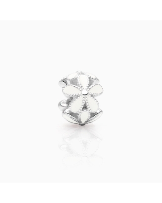 Secret Garden, Sterling Silver and White Enamel Flowers, Adoré Charm