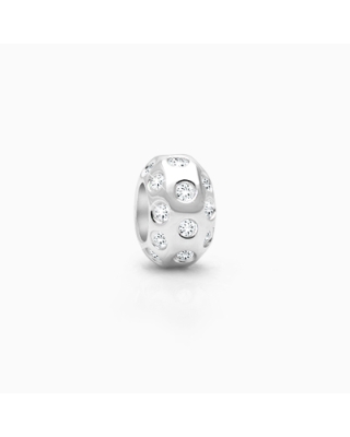 Under The Same Sky, Sterling Silver Multi-Studded Clear CZ Rondel - Adoré Charm