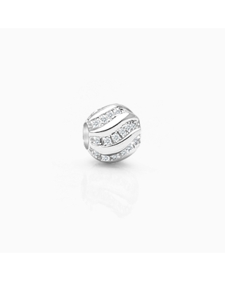 Catch a Wave, Sterling Silver and Clear CZ Round - Adoré Charm