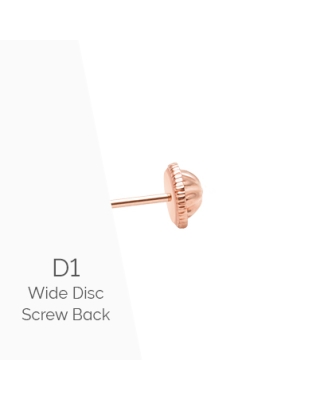 Earring Back (D1) Wide Disc Screw Back - 14K Rose Gold
