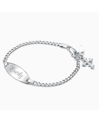Classic Baby/Children&#039;s Engraved ID Bracelet - Sterling Silver