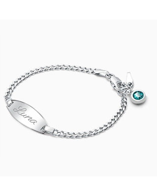 Classic Baby/Children&#039;s Engraved ID Bracelet - Sterling Silver