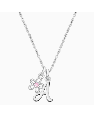 Cursive Initial &quot;Design Your Own&quot; Personalized Teen&#039;s Necklace for Girls (Optional Birthstone Charm) - Sterling Silver