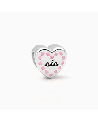 Sisters Forever, Sterling Silver "Sis" Heart - Adoré Charm