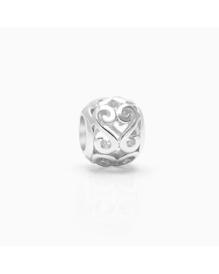 Song In Your Heart, Sterling Silver Heart Scroll - Adoré Charm
