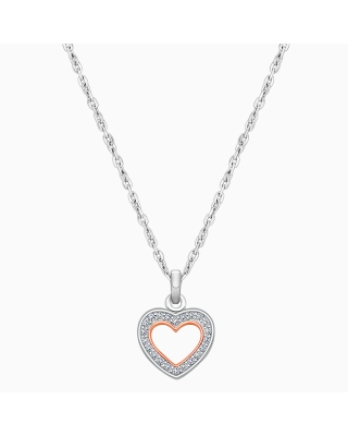 Rosabella™ Heart Silhouette, Children's 2-Tone Necklace for Girls - Sterling Silver
