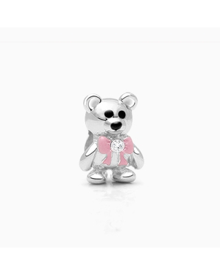 Best Friend Bear, Sterling Silver Teddy Bear with CZ Bow - Adoré Charm
