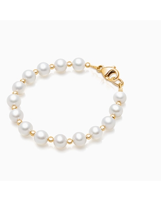 Timeless Pearls, Baby/Children’s Beaded Bracelet for Girls - 14K Gold