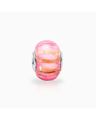 Warm Hugs, Sterling Silver and Entwined Pink &amp; Gold Murano Glass (Hand Made in Italy) - Children&#039;s Adoré™ Charm